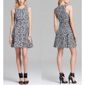 Theory A Line Dress 8 Blue White Cotton Sleeveless Lightweight A Line Summer